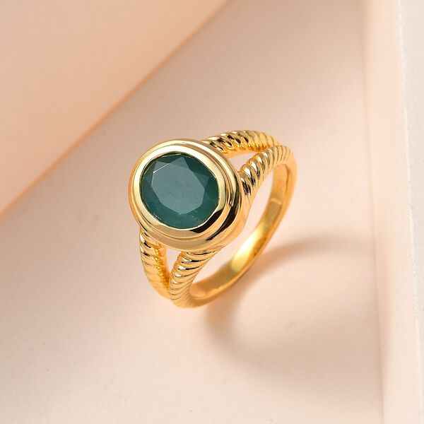 Grandidierit Ring, 925 Silber Gelbgold Vermeil, (Gr&ouml;&szlig;e 17.00) ca. 2.87 ct image number 2