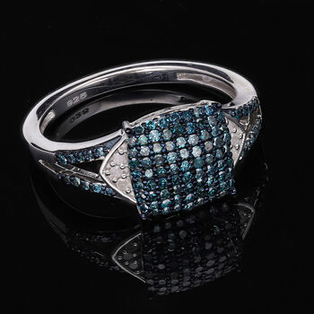 Blauer und wei&szlig;er Diamant Ring - 0,50 ct.
