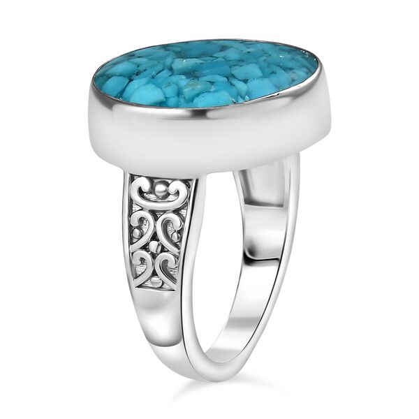 Sleeping Beauty Matrix Türkis Ring Messing (Größe 21.00) ca. 8,15 ct image number 5