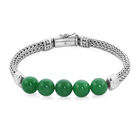 Grüne Jade Armband ca. 19 cm 925 Silber ca. 36,00 ct. image number 0