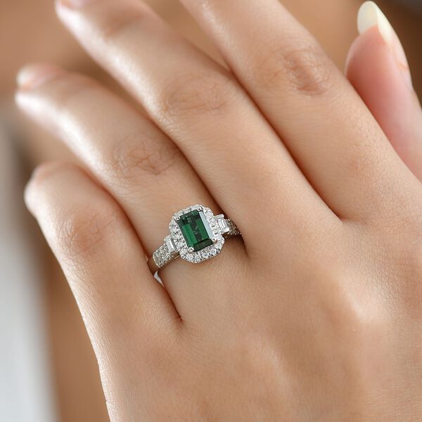 Rhapsody AAAA Santa Rosa Turmalin, Wei&szlig;er Diamant Ring 950 Platin (Gr&ouml;&szlig;e 20.00) ca. 1,61 ct image number 2