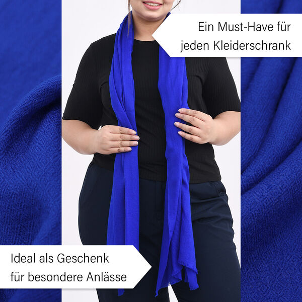 Cashmere Wool Scarf Blau image number 2