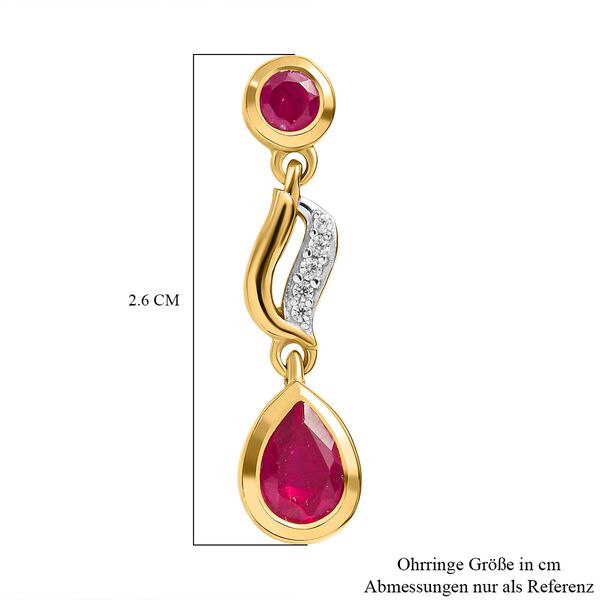 Afrikanische Rubin und Zirkon-Ohrh&auml;nger in Silber image number 6