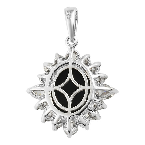 Boulder Opal Triplett und Zirkon-Halo-Anh&auml;nger in Silber image number 6