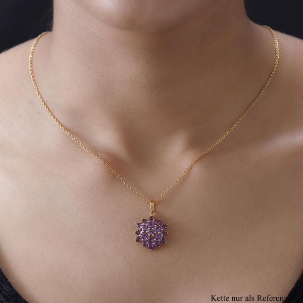 Natürlicher, marokkanischer Amethyst-Anhänger, 925 Silber vergoldet ca. 3,01 ct image number 2