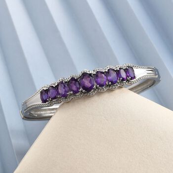 Afrikanischer Amethyst-Armreif, 19cm - 5,32 ct.