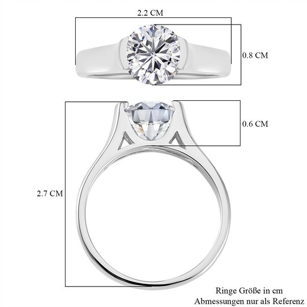 Moissanit Ring, 925 Silber platiniert - 2 ct. image number 5