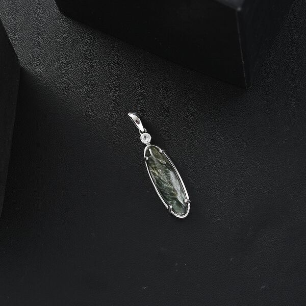 Sibirischer Seraphinite und Zirkon Anh&auml;nger - 4,68 ct. image number 2