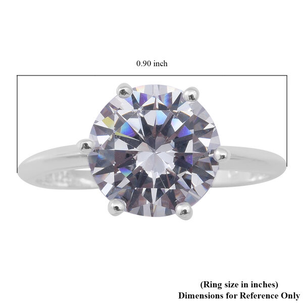 Simulierter Weißer Diamant Solitär Ring 925 Silber image number 5