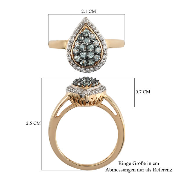 Alexandrit und Zirkon Ring 925 Silber Gelbgold Vermeil image number 7