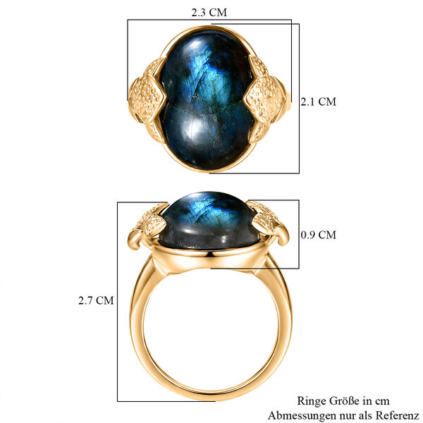 EVER TRUE Labradorit Ring Nickelfreies Messing (Gr&ouml;&szlig;e 16.00) ca. 13,02 ct image number 6