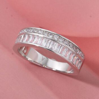 LUSTRO STELLA wei&szlig;er Zirkonia Ring im Eternity-Design