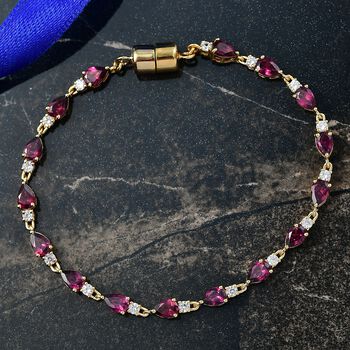 D'Joy Rhodolith Granat und Zirkon 20cm Armband - 8 ct.