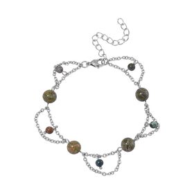 Unakite Armband ca. 19 cm Reiner Edelstahl ca. 20.00 ct