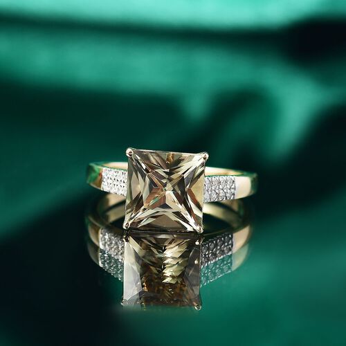 AAA Turkizit, Weißer Diamant Ring 585 Gold (Größe 17.00) ca. 4,40 ct image number 1