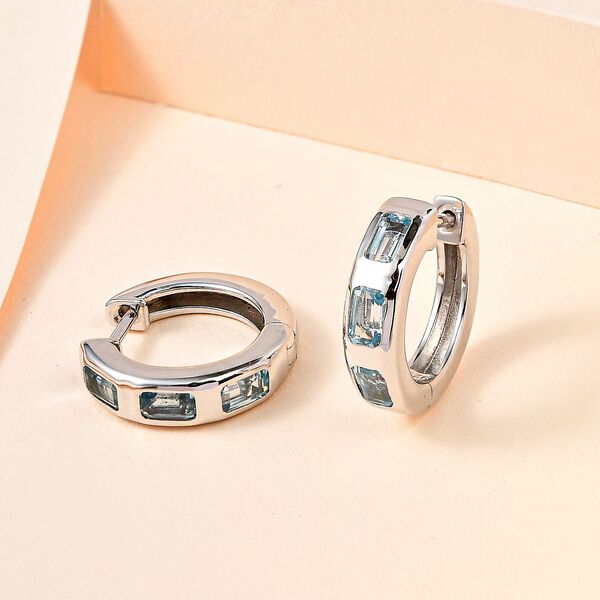 Himmelblaue Topas-Ohrringe- 2,20 ct. image number 2