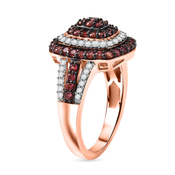 D'Joy AA Padparadscha Saphir und Zirkon Schmuckset in 925 Silber mit 750 Ros&eacute;gold Vermeil image number 11