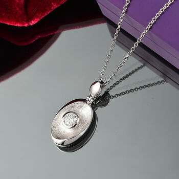 D'Joy Moissanit Schmuckset ca. 50 cm 925 Silber platiniert und 316L Edelstahl platiniert ca. 0.43 ct