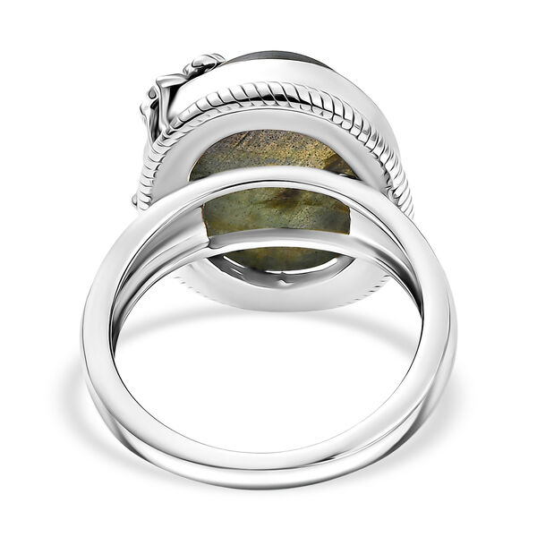 EVER TRUE AAA Labradorit, Mehrfarbig-Turmalin Ring Nickelfreies Messing (Gr&ouml;&szlig;e 18.00) ca. 9,22 ct image number 6