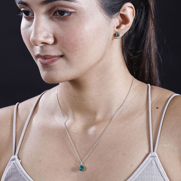 J Francis gefertigt mit SWAROVSKI- 2er-Set- Majestätisches grünes Kristall Swarovski-Schmuckset image number 3