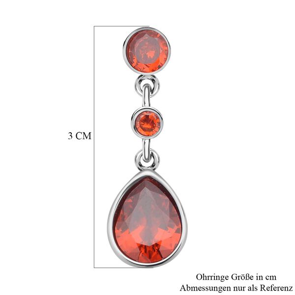 Orange Zirkonia Ohrringe, Edelstahl ca. 12,40 ct image number 4