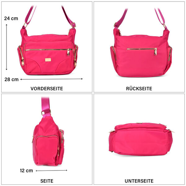 Stylische Umhängetasche mit verstellbarem Gurt und RFID-Schutz, Pink image number 5