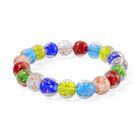 Mehrfarbiges Murano-Stil Glas Armband, flexibel