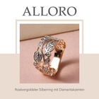 ALLORO rosévergoldeter Silberring mit Diamantakzenten image number 7