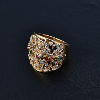 GP Celestial Kollektion- AA Multi-Turmalin, Zirkon und Kanchanaburi blauer Saphir Ring  - 1,27 ct.