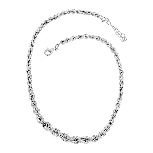 Vintage italienische Kordel-Halskette in Silber image number 4