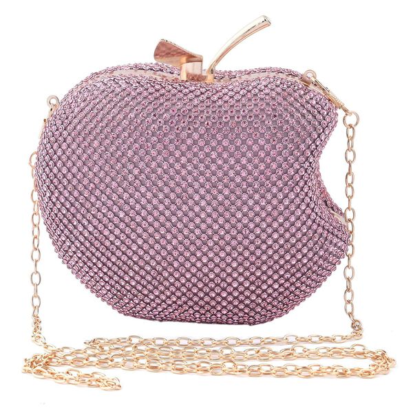 Apple-Clutch mit Kristallverzierung, 15x11,5 cm, Lavendel image number 5
