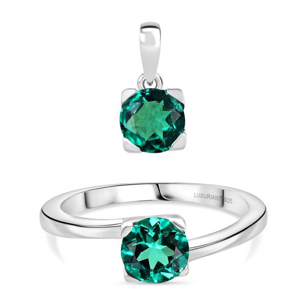 LUXURIANT AAA Labor kolumbianisches Smaragd Schmuckset, 925 Silber rhodiniert - 2,70 ct. image number 0