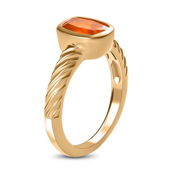 Salamanca Feueropal-Ring, 925 Silber Gelbgold Vermeil, ca. 1.07 ct image number 5