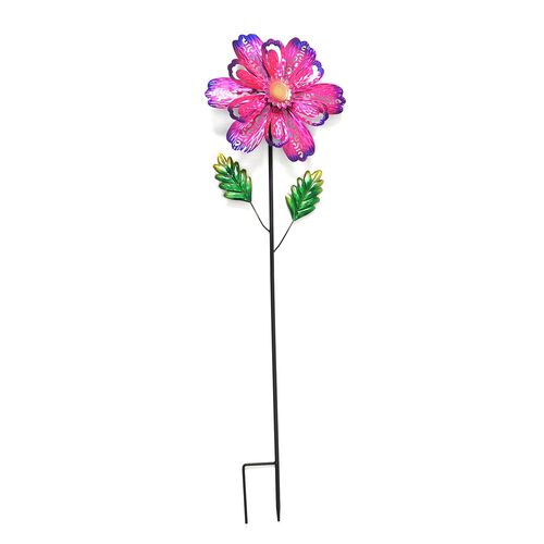 Dekoratives Windspiel in Blumenform, aus Metall, mit Ausschnitt-Design, langlebiges Eisen, zum Einstecken, für Garten oder Terrasse, ca. 25x97?cm image number 0