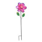Dekoratives Windspiel in Blumenform, aus Metall, mit Ausschnitt-Design, langlebiges Eisen, zum Einstecken, für Garten oder Terrasse, ca. 25x97?cm