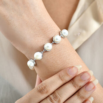 EverTrue S&uuml;&szlig;wasser Perle 19cm Armband in Silberton