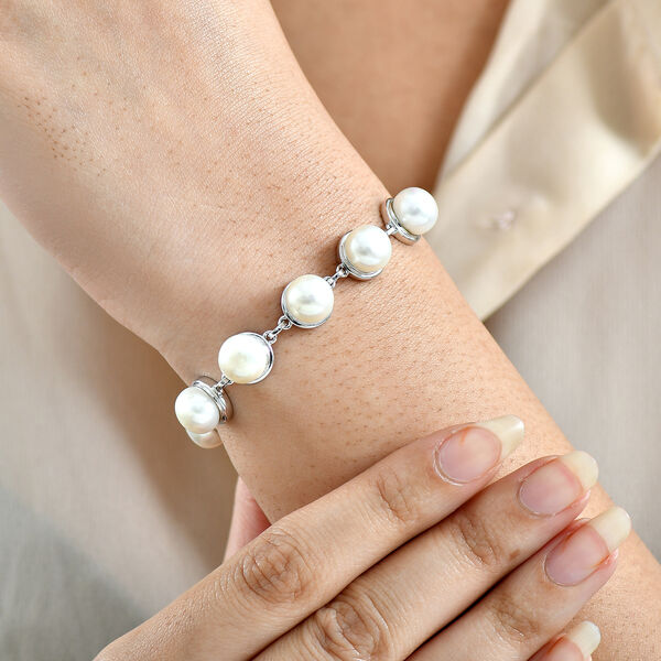 EverTrue S&uuml;&szlig;wasser Perle 19cm Armband in Silberton image number 3