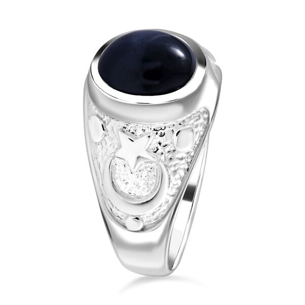 Stern blauer Saphir Ring 925 Silber rhodiniert (Gr&ouml;&szlig;e 19.00) ca. 3.11 ct image number 3