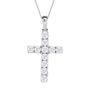Wei&szlig;er Kristall-Anh&auml;nger mit 50cm Kette - 2,08 ct.