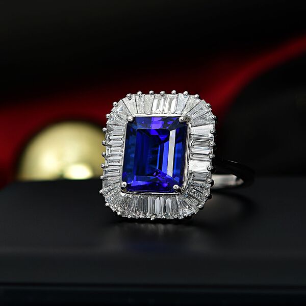 RHAPSODY AAAA Tansanit und VS Diamant Ring in 950 Platin - 10,17 ct. image number 2