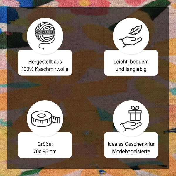 LA MAREY Schal aus 100% Kaschmirwolle, 70x195 cm, weiß image number 4