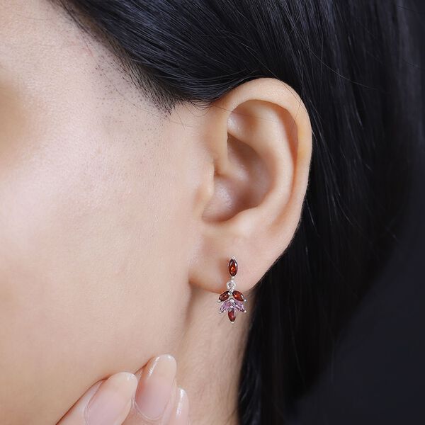 Rote und Lotus Granat-Ohrringe - 1,38 ct. image number 3