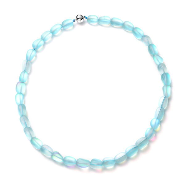 Blaue Mystic-Glas Halskette, ca. 50 cm lang, mit Magnetschloss image number 0