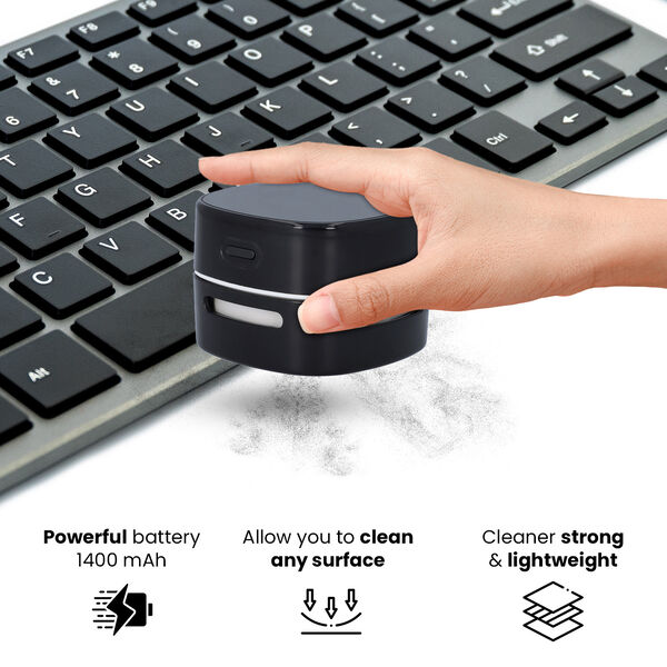 Mini-Tischstaubsauger mit USB-Kabel, Schwarz image number 2