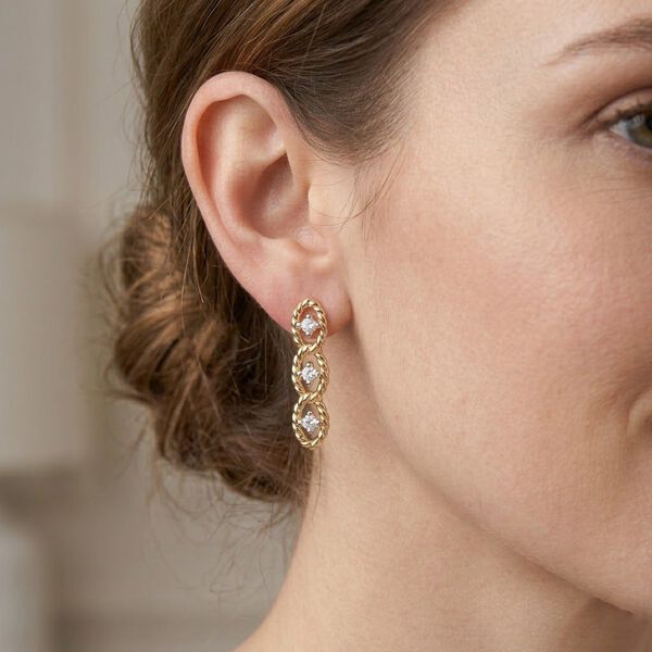 LUXURIANT DIAMOND - Lab Grown Diamant SI-GH SGL zertifiziert  Ohrringe 925 Silber 750 Gelbgold vermeil ca. 0.25 ct image number 3