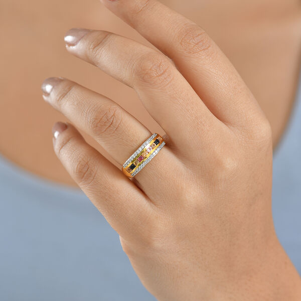 D'Joy AA mehrfarbiger Saphir und Zirkon Ring - 1,16 ct. image number 3