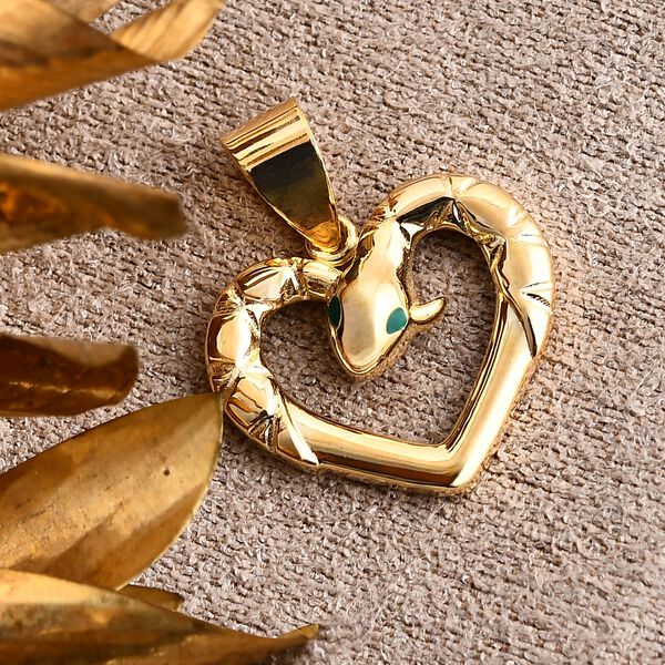 Royal Bali Kollektion - Schlangen Herz Anh&auml;nger in  375 Gold image number 1