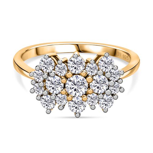 J Francis gefertigt mit SWAROVSKI- Swarovski Zirkonia Ring, 925 Silber 750 Gelbgold Vermeil image number 0