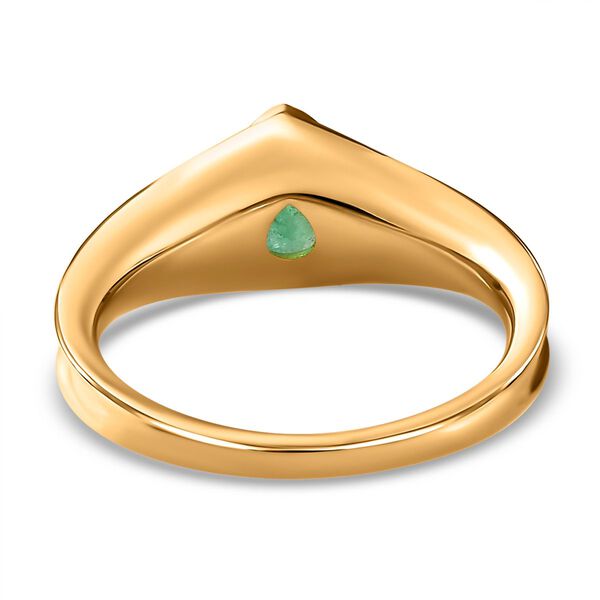 Kagem sambischer Smaragd-Solit&auml;r-Ring, 925 Silber vergoldet, 0,60 ct. image number 6