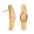 Natürliche, äthiopische Opal Solitär-Ohrringe in Silber image number 3